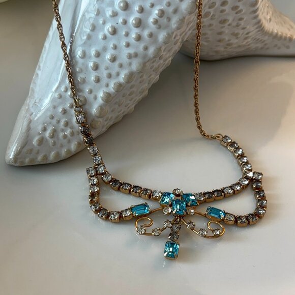 VINTAGE RHINESTONE NECKLACE - Picture 1 of 7